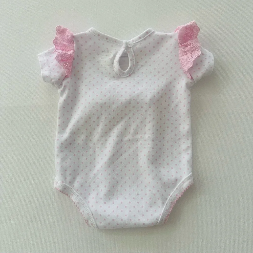 Baby Essentials 3 Months Girl Easter Bunny Tail Floral Bodysuit Pant Set Outfit - Picture 6 of 6